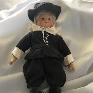 NEW PRICE Ceramic Doll - Pilgrim Boy